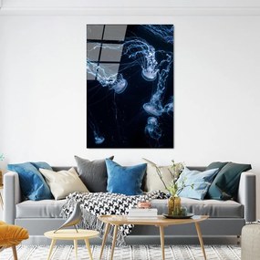 Живопис върху стъкло 70x100 cm Jelly Fish - Wallity