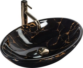 Умивалник за плот REA Pamela Black Marble Shiny