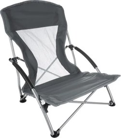 Туристически сгъваем стол с капацитет 100 кг - сив