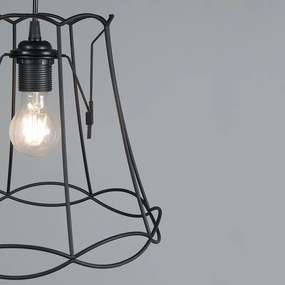 Ретро висяща лампа черна 30 см - Granny Frame