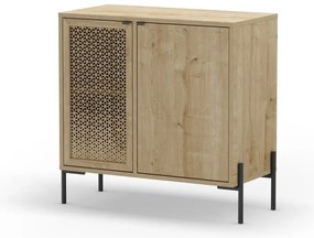 Нисък скрин с дъбов декор в естествен цвят 80x80 cm Inca - Marckeric