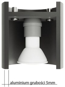 Тъмносива стенна лампа ø 10 cm Roda – Sollux