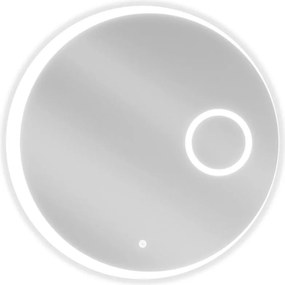 Mexen Ella кръгло огледало за баня с козметично огледалце, подсветка, 70 см, LED 6000K, анти-кондензация - 9811-070-070-611-00
