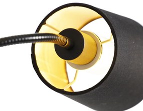 Класическа подова лампа черна със злато и лампа за четене - Retro