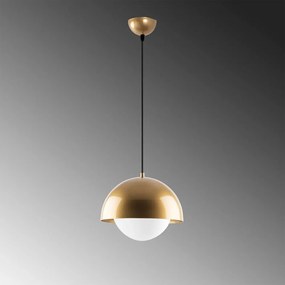 Висящо осветително тяло в златисто със стъклен абажур ø 20 cm Camgoz – Opviq lights