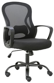 Офис стол ΕΟ600.1 черен цвят с черни крака