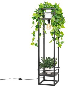 Интелигентна индустриална подова лампа черна с WiFi G95 - Cage Rack