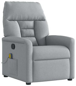 4015552 vidaXL Масажен реклайнер стол, светлосив, текстил