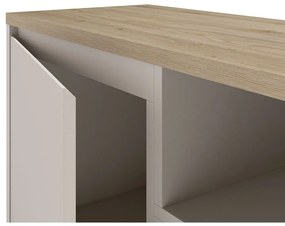 Бежова маса за телевизор от дъбов декор 161x55x40 cm Loreta – Marckeric