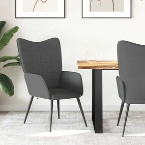 327942 vidaXL Релаксиращ стол, тъмносив, плат