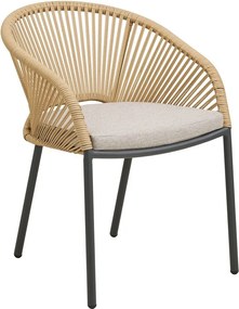 Бежов градински стол метален/подплатен Novella – House Nordic