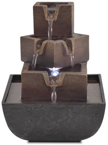 244285 vidaXL Вътрешен фонтан с LED осветление, полирезин