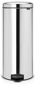 Кош за боклук с педал Brabantia NewIcon 649064, 30 л, Плавно затваряне, Противоплъзгаща основа, Метална вътрешна кофа, Инокс