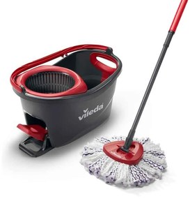 Mop with Bucket Vileda 167751 Черен Червен Микрофибър Пластмаса