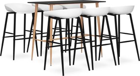 3057480 vidaXL Бар комплект от 7 части, черно и бяло