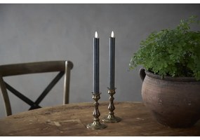 Комплект от 2 черни LED восъчни свещи, височина 25 см Flamme - Star Trading