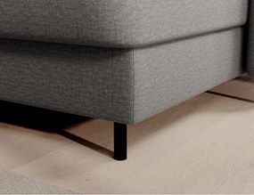 Светлосив кадифен разтегателен ъглов диван с място за съхранение (ляв ъгъл U форма) Berrto – ELTAP