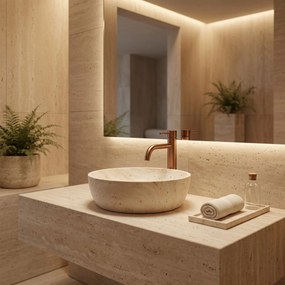 Умивалник за плот Rea Amelia Travertine Classic 48