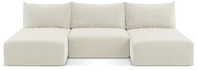 Кремав разтегателен ъглов диван с място за съхранение Kalena – Makamii