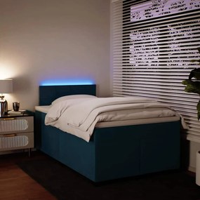 3288586 vidaXL Боксспринг легло с матрак, синьо, 120x200 см, кадифе