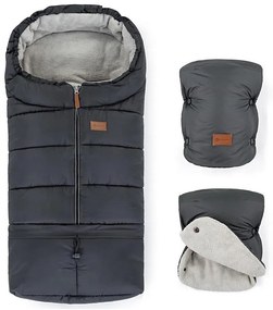 PETITE&MARS - Детски спален чувал 3в1 JIBOT + ръкавици JASIE сив