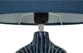 Синя керамична настолна лампа с текстилен абажур (височина 43 cm) Seta – Mauro Ferretti