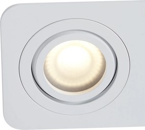 Заоблен вграден прожектор бял GU10 50mm въртящ се и накланящ се IP44 2-светлини - Alberto