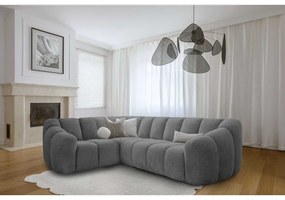 Сив ъглов диван (ляв ъгъл/L форма) Shell – Miuform