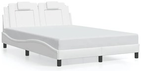 3208097 vidaXL Рамка за легло Viana без матрак, бяла, 140x200 см, изкуствена кожа
