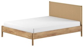 Двойно легло от масивен дъб без ламелно дъно в естествен цвят 160x200 cm Olive Rope – Vipack