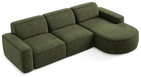 Зелен шенилов ъглов диван (десен ъгъл) Omao – Makamii
