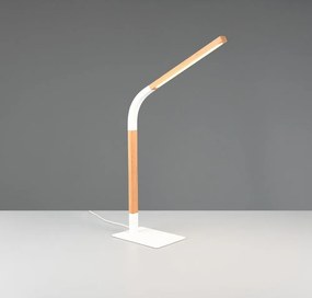 LED настолна лампа с възможност за димиране в бял и естествен цвят с дървен абажур (височина 73,5 см) Norris - Trio