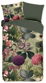 Единично удължено спално бельо от памучен сатен в цвят каки 140x220 cm Onaz – Descanso