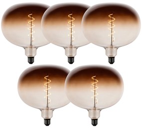 Комплект от 5 E27 димируеми LED крушки G220 кафяви 4.9W 130 lm 1800K