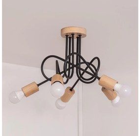 Таванен полилей OXFORD 5xE27/15W/230V бор/черен