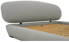 Светлосиво тапицирано двойно легло с включена подматрачна рамка 160x200 cm Odette – Scandic