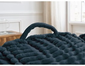 Тъмносин пуф от рипсено кадифе Socrate – Bobochic Paris