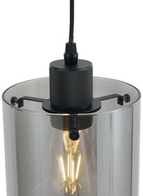 Модерен прожектор черен с димно стъкло за 1-фазна релсова система - Iconic Dome