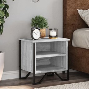 848501 vidaXL Нощни шкафчета, сив сонома, 2 бр, 40x30x40 см, инженерно дърво