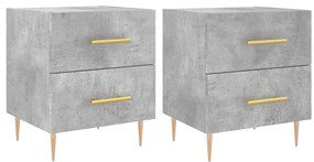 827285 vidaXL Нощни шкафчета 2 бр бетонно сиво 40x35x47,5 см инженерно дърво