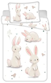 Памучно детско спално бельо за детско креватче 100x135 cm Bunnies – Jerry Fabrics