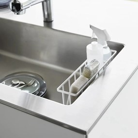 Бяла метална стойка за перилни препарати без пробиване Film Hook – YAMAZAKI