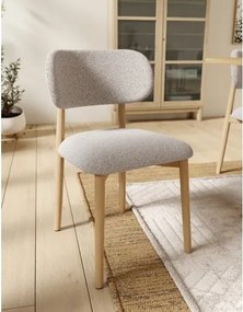 АЛMО Бежово лате (тъкан Монза 60)/рамка лакиран дъб - ДЪРВЕН СТОЛ БУКЛЕ ЗА ДНЕВНА, ТРАПЕЗАРИЯ, КУХНЯ РЕТРО