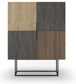 Шкаф в дъбов декор в кафяво-натурален цвят 100x130 cm Titan - Marckeric