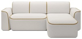 Жълт/кремав ъглов диван от прежда с примки от букле (десен ъгъл) Ume – ELTAP