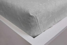 Сив разтеглив чаршаф от микроплюш 180x200 cm - Jerry Fabrics