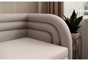 Бежов кадифен сгъваем/с място за съхранение диван десен ъгъл 223 cm Fabillo – ELTAP