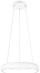 Бяло LED затъмняващо се висящо осветително тяло с метален абажур ø 46 cm Cardona – Trio