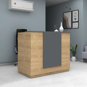 Gemini TopMebel меламиново рецепция в цвят дъб - антрацит 150x70x110cm.