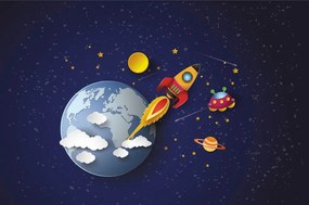 Самозалепващ тапет – Ура в космоса